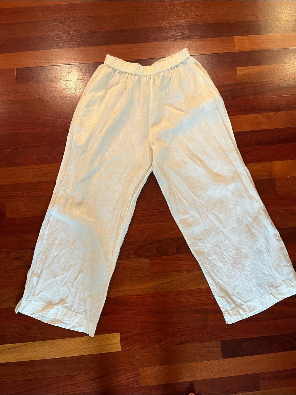 Wide Leg Linen  Pants - off White